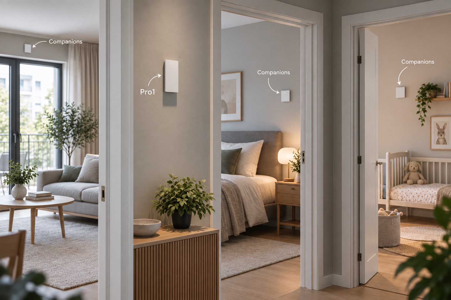 S-2Connect® Pro1 indoor environment monitor mounted on a wall